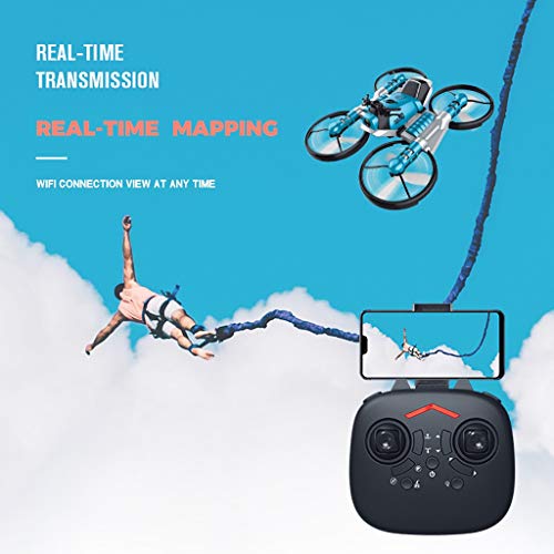 Oksale 2-In-1Motorcycle&Drone with Camera for Beginner and Kids,WiFi FPV Drone RC Helicopter Quadcopter with Auto Hovering,Headless Mode,Remote Control,One Key Take-Off or Landing (Green) - Thumbnail 2