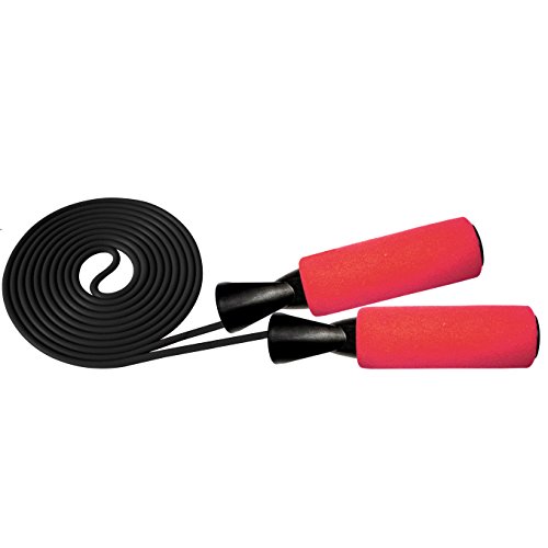 Jump Ropes with Adjustable Comfortable Handles, Jumping Rope for MMA Cross Fitness Training, Boxing and Exercise Fully Adjustable to Fit Men, Women and Children-red