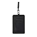 Slim Credit Card Holder Wallet Mens Women Leather Id Card Case Neck Wallet Pouch (Black)
