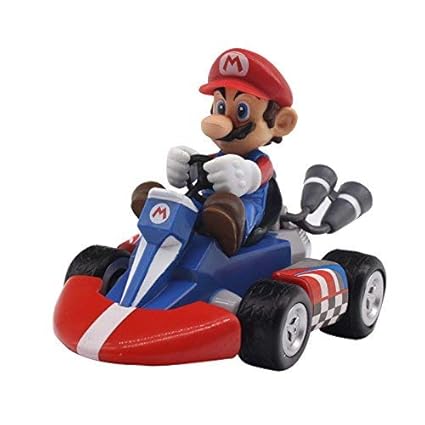 HT TOYS Super Mario Kart 7 Mario PVC Figures Pull Back Cars Pull-Back Racers Kart Toy 9cm