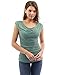 PattyBoutik Women Cowl Neck Ruched Double Layer Top (Light Green Large)