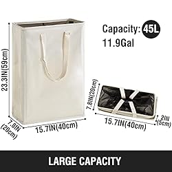 Slim Laundry Hamper with Adjustable Long