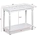 Topeakmart White Antique Console Tables with Carved Top/Leg and Lower Storage Shelf Entryway/Hallway Furniture