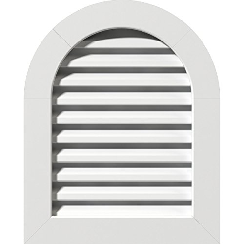 Ekena Millwork GVPRT14X3001FUN Round Top Gable Vent (19"W x 35"H Frame Size): F…