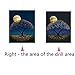 FORESTIME 5D DIY Diamond Painting By Number Kits, Full Square Drill Sky Moon Trees Paintings Pictures Arts Craft for Home Wall Decor (Blue)