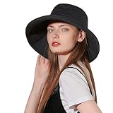 CACUSS Women Wide Brim Sun Hat Packable UPF50+ UV Protection Floppy Foldable Roll up Summer Beach Cap (C0223-B, XL)