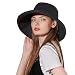 CACUSS Women Wide Brim Sun Hat Packable UPF50+ UV Protection Floppy Foldable Roll up Summer Beach Cap (C0223-B, XL)