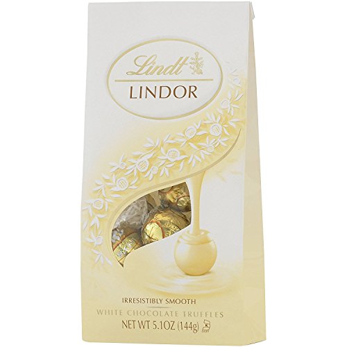 Lindt lindor white chocolate truffle, 5.1 ounce bags (pack of 2)
