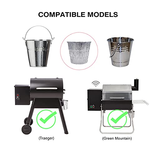 Entsong 20 Pack Foil Grease Bucket Liner, Compatible with Traeger Wood