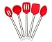 Silicone Kitchen Utensil Set - 5 Piece Premium Stainless Steel Handles.