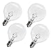 Wax Warmer Bulbs,25 Watt G50 Bulbs for Full Size Scentsy Warmers,G16.5 Globe E12 Incandescent Candelabra Base Clear Light Bulbs for Candle Wax Warmer,1.97 Inches,Long Last Lifespan 4 Pack