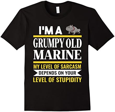 Men's I'm A Grumpy Old Marine T-Shirt XL Black