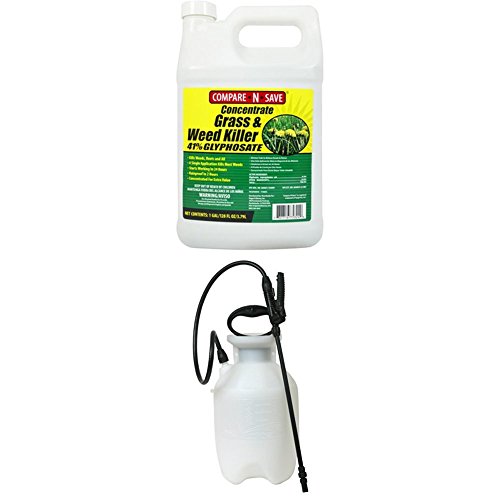 Compare-N-Save Concentrate Grass and Weed Killer, 41-Percent Glyphosate, 1-Gallon WITH Chapin 20000 Poly Lawn and Garden Sprayer For Fertilizer, Herbicides and Pesticides, 1 Gallon