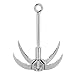 Lixada Grappling Hook Folding Foldable Survival Claw Stainless Steel Hook Outdoor Camping Exploring Mountaineering Climbing Sawtooth Anchor
