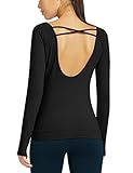 Baleaf Women's Cowl Back Long Sleeve Workout Yoga Shirts Tee