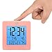 MARATHON Digital Desktop Clock, Pink - Easy-to-Read 3.5” Display with Temperature & Date - Includes Alarm with Snooze & Backlight