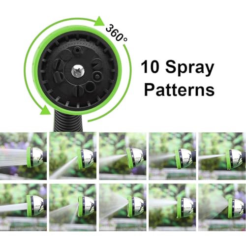 50ft Expandable Garden Hose Pipe 50ft Magic Flexible Garden Hose with 10 Upgraded Water Spray Modes, 3 Layers Latex Tangle Free, Garden Hose for Gardening and
