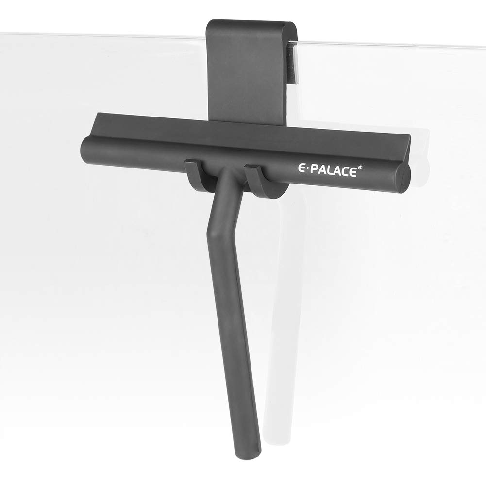 E.Palace All-in-one Sillicone Squeegee for Shower, Window and Car Glass and Kitchen.with Hook - Black