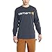 Carhartt Men's Big & Tall Signature Logo Midweight Jersey Long Sleeve T Shirt Graphic, Bluestone, X-Large/Tall
