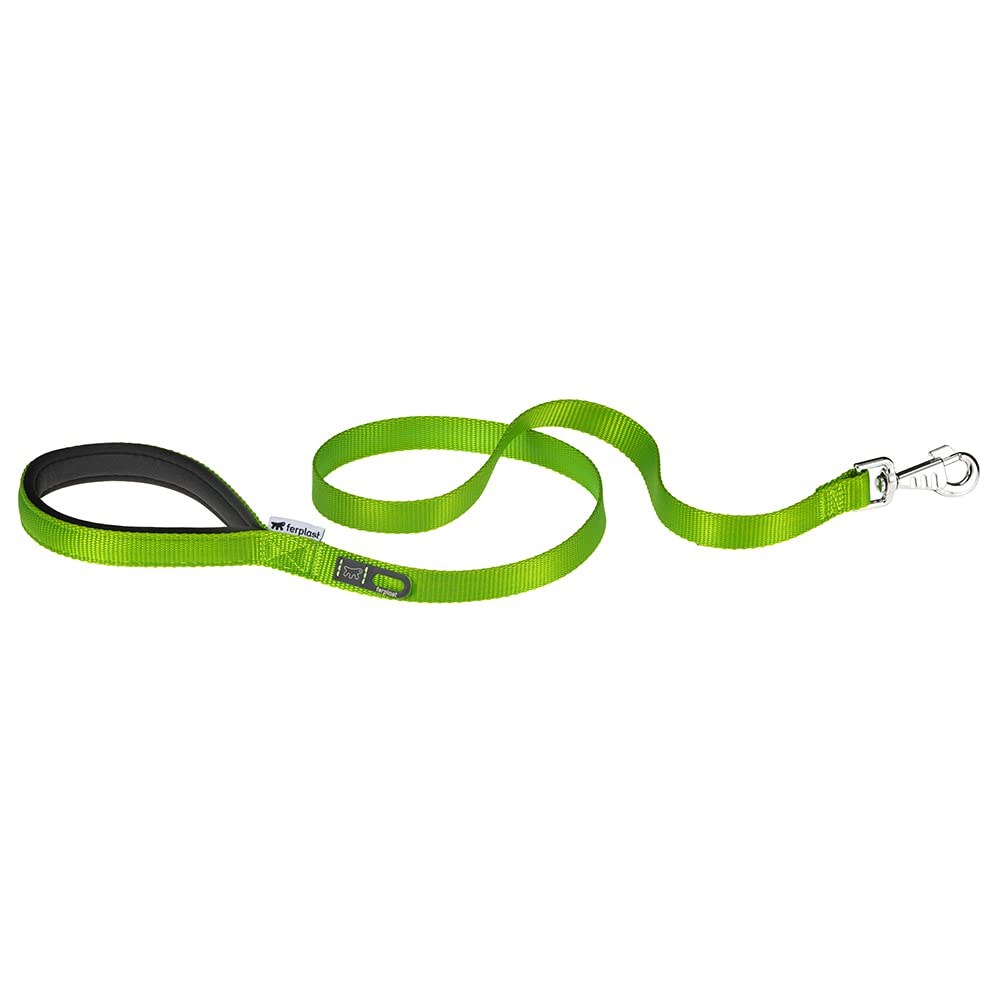 Ferplast DAYTONA G Extra-Resistant Dog Lead - Soft Padded Handle - Practical Hygienic Bag Holder - Anti-Abrasion - Italian Design - 120 x 2.5 cm, Green โ image 1