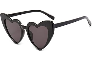 YooThink Love Heart Shaped Sunglasses for Women,Vintage Cat Eye Mod Style Retro Glasses