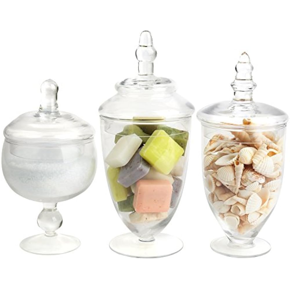 Decor Glass Apothecary Jars (Clear, Small, Set Of 3) 757104354194 eBay