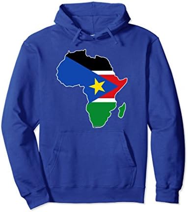Unisex South Sudan pride South Sudan flag Africa map hoodie XL: Royal Blue