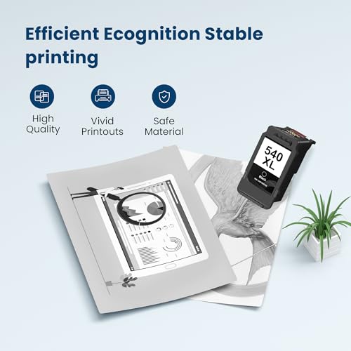 PG-540XL 540XL Black Ink Cartridge Replacement for Canon Cartridge 540 XL for Canon Pixma MG3650 MG4250 MG3500 MG3600 MG3100 MG3150 MG3200 MG3250 MG3550 (Black, 1-Pack)
