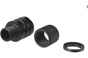 TWP 1/2-36 TPI Thread Protector with 1/2-28 TPI Outside Thread, 1/2x36 TPI Change to 1/2x28 TPI Convertor. + 1/2x28 TPI Thread Protector and a Crush Washer, Aluminum 6061 Anodized Black