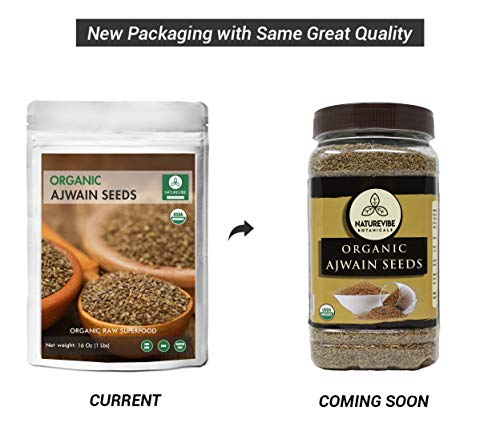 Naturevibe Botanicals Organic Ajwain Seeds, 1 Pound | Trachyspermum ammi | Non GMO & Gluten Free | Helps in Digestion | Adds Flavour.