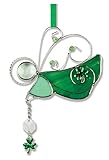 Irish Angel Suncatcher Stained Glass Ornament with Shamrock