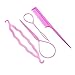 Gonikm Bun Maker Ponytail Holder -Topsy Tail Hair Tool Styling Accessories Set Bobby Pins Elastics Hair Braid Magic Twist Short & Long Hair for Womens & Girls (pink)