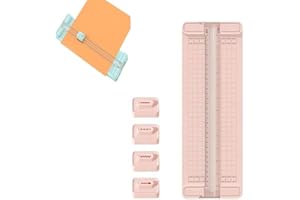 Quhoxdye 4-in-1 Bidirectional Paper Cutter,Paper Trimmer Craft with Straight Line,Dotted Line,Wavy,Crease Blade Head,Portable