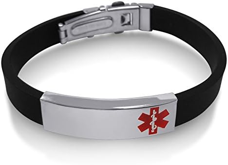 Free Engraving- Stainless Steel Polished Medical Alert ID Tag Identification UNISEX Bracelet - MEDI.D 242
