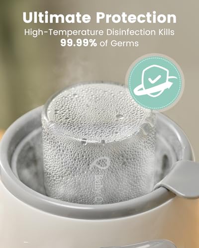 Grownsy Bottle Warmer 10-in-1 Fast Baby Bottle Warmer and Steriliser, for All Bottles, Milk Warmer for Breastmilk or Formula, BPA-Free, Smart Temperature Control and Automatic Shut-Off