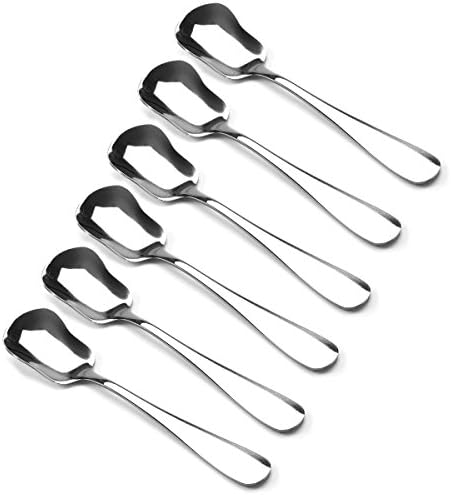 Stainless Steel Dessert Scoops, Dessert Spoons, Dessert Ice Cream Spoons, Tasting Spoons Set of 6