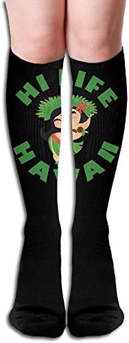 Hawaii Hi Life Womens Stockings Knee High Classics Polyester-cotton Long Tube Socks 50cm Black