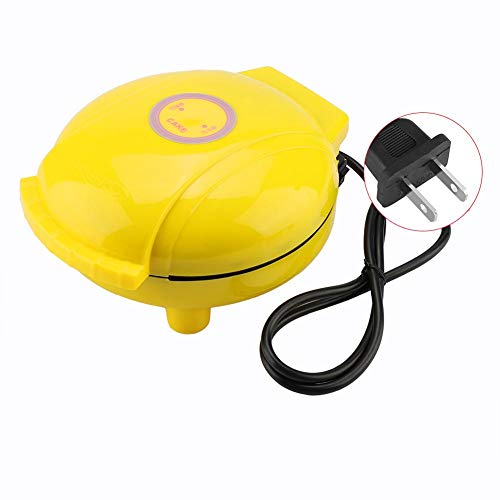 Multifunction Electric Baking Cake Maker,Yellow Cartoon Cupcake Machine Mold Breakfast DIY,Cute 7 Different Shaped,US Plug 110V