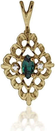 Natural Alexandrite Dia Pendant in 14 K Yellow Gold