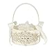 LAPUDA Beautiful Hand Beading of Wedding Flower Basket with Elegant Appearance and Ivory Color, Clusters of Stars Style (1 Basket)