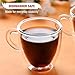 Eparé Glass Espresso Cups - Set of 4 Double Walled Espresso Cups with Handle - 2 oz Single Shot Latte Glasses Cup - Clear Double Insulated Coffee or Cappuccino Mug