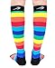 CompressionZ 20-30 mmHg Compression Socks Men & Women - Knee High Support Stockings (Rainbow Stripes, Large)