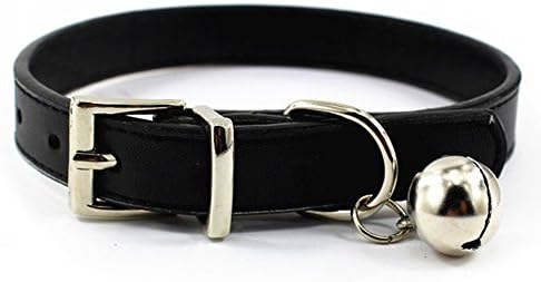 JIngwy Metal Buckle Pet Collar and Leash Set with Bell Suit for Cats or Puppy Dogs White/Black/Red/Pink/Blue/Brown