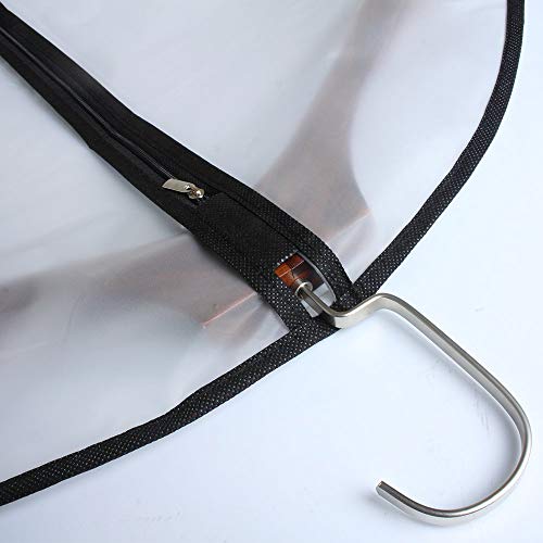 HomeClean Garment Bag (Set of 6) Black Side Breathable Clear Full