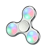 KESEE LED Light Fidget Hand Spinner Torqbar Finger Toy EDC Focus Gyro (Silver)
