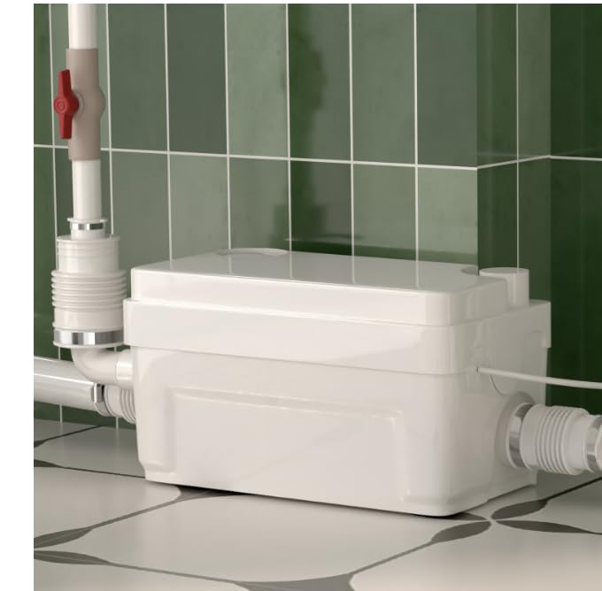View 1 of 400W Shower Pump, Under Sink Sewerage Sump Pump for Upflush to 20ft/6m with 3 Water Inlets for Basement, Washer, Bathtub, Laundry, Automatic Efficient Ejector Wastewater Disposal