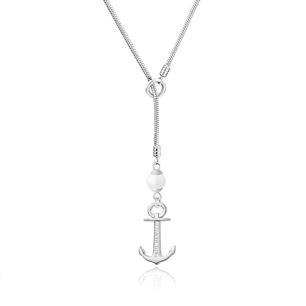 PAUL HEWITT Anker Halskette Damen Anchor Pearl aus Edelstahl in Silber