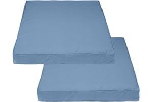 Covers & All Square Outdoor Cushion Covers for Patio Furniture Sets, Water, Tear & UV Resistant Polyester Cushion Slipcover with Zippers (Pack of 2) (24" L x 24" W x 4" Thick, Sky Blue)