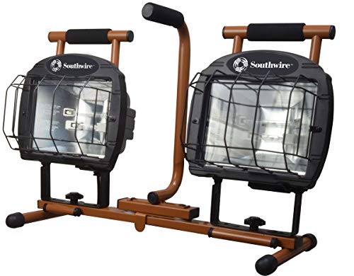 Southwire L5502SW 1400-Watt Halogen Twin Head Tripod Work Light with Weatherproof Switch, 7-Foot Cord 1400 Watt Green