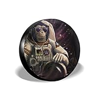 Homlife Spare Tire Cover - 17 Inch Waterproof Universal Wheel Tire Cover Protector - Monkey Astronaut in Space Fit for Jeep,Trailer, RV, SUV and Many Vehicle - 4